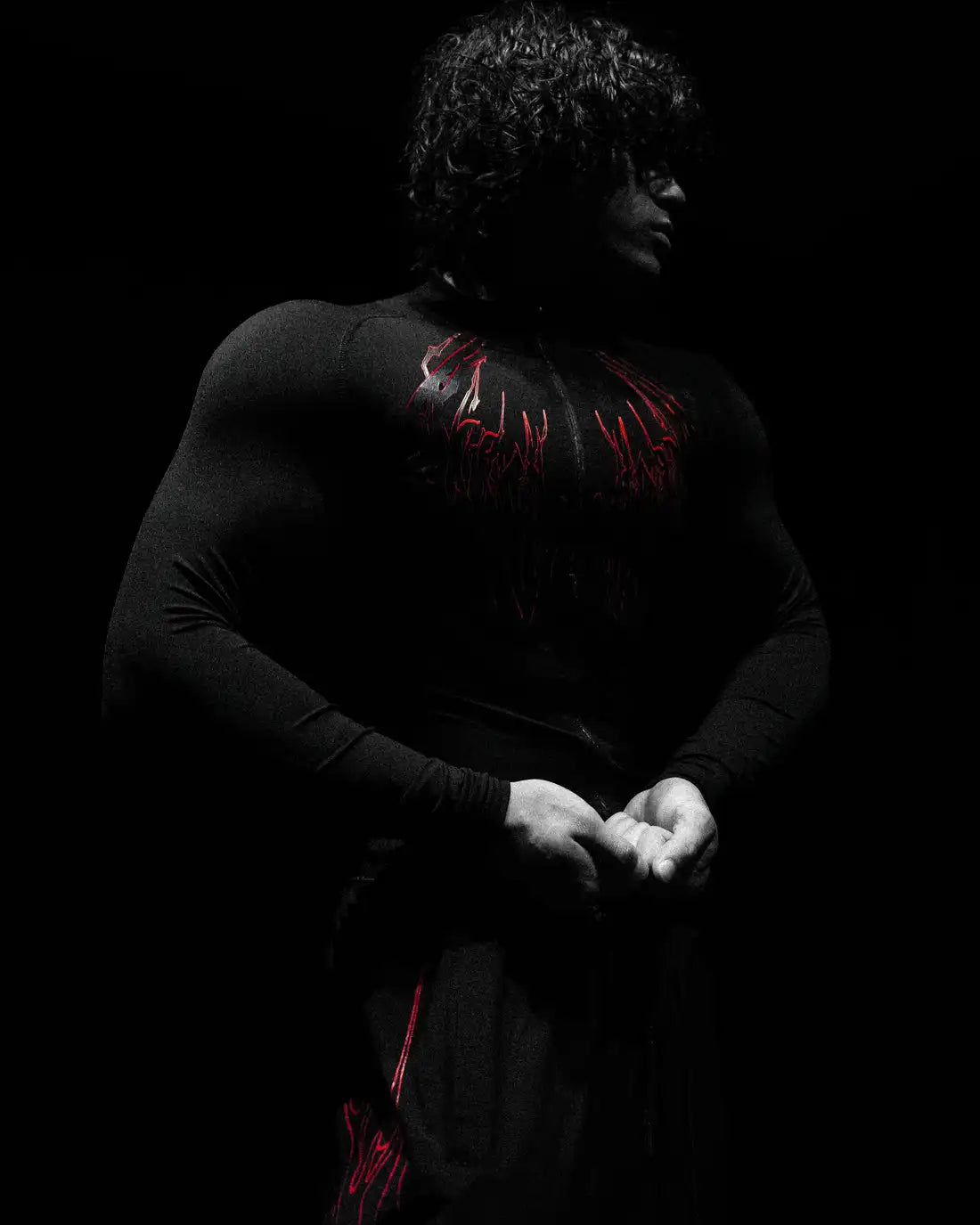 FULL ZIP Men's Gothic Compression Long Sleeve FULL ZIP Sports Shirt Workout Tops Gym Compression Breathable High Stretch