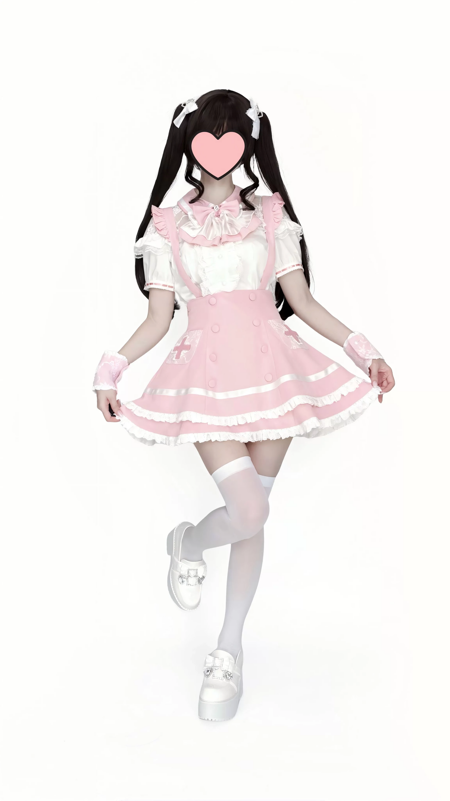 Women's White Gothic Lolita Two-Piece Set