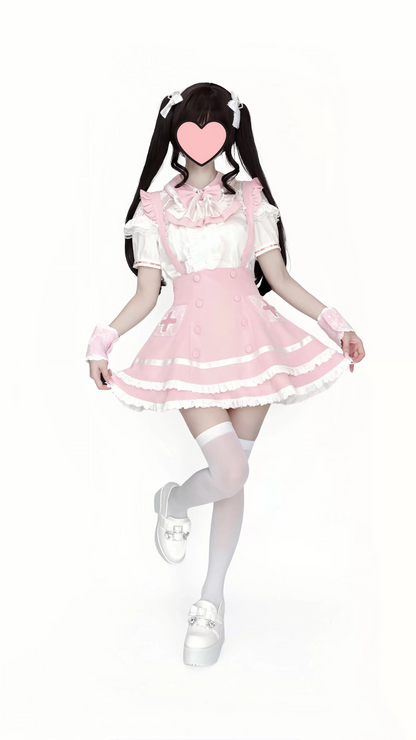 Women's White Gothic Lolita Two-Piece Set