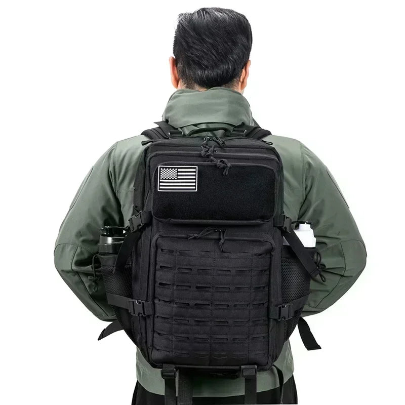 25L/45L Tactical Backpack Outdoor for Women/men Laser Cut Molle Hiking 3Day pack School Bag Gym Rucksack with Dual Cup Holder