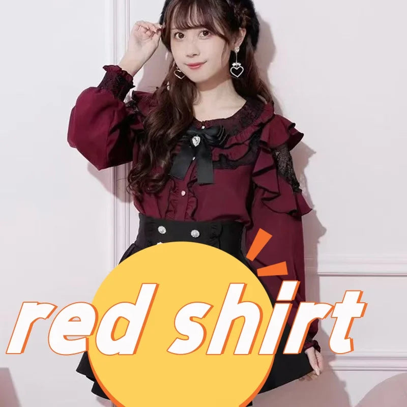 Women's Jirai Kei Lolita Long-Sleeve Blouse