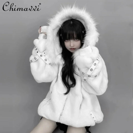 Women's Harajuku Plush Ear Fur Coat