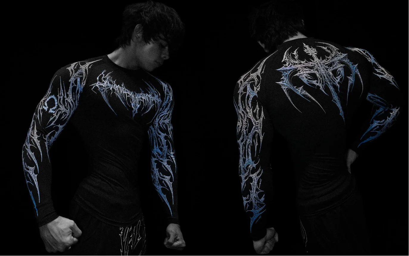 Breathedivinity High-Energy Men's Printed Training Fitness Long-Sleeved Shirt