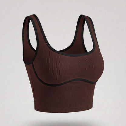 Apex Ritual – Color Blocking Sports Vest Women – No-Wire Push Up Fitness Bra