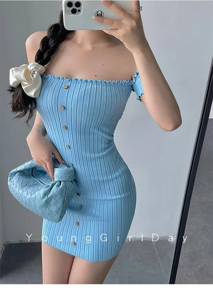 Women's One-Shoulder Knit Mini Dress