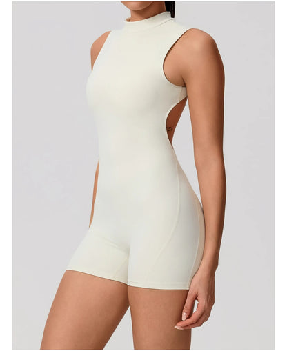 Apex Ritual – Sleeveless Yoga Bodysuit Women – High Stretch Push Up Fitness Jumpsuit