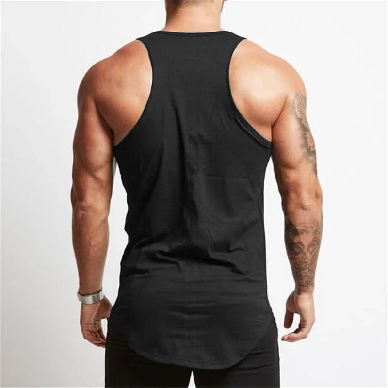 Bodybuilding New Brand Solid Tank Top Men Stringer Tanktop Fitness Singlet Sleeveless Shirt Workout Man Undershirt Gym Clothing