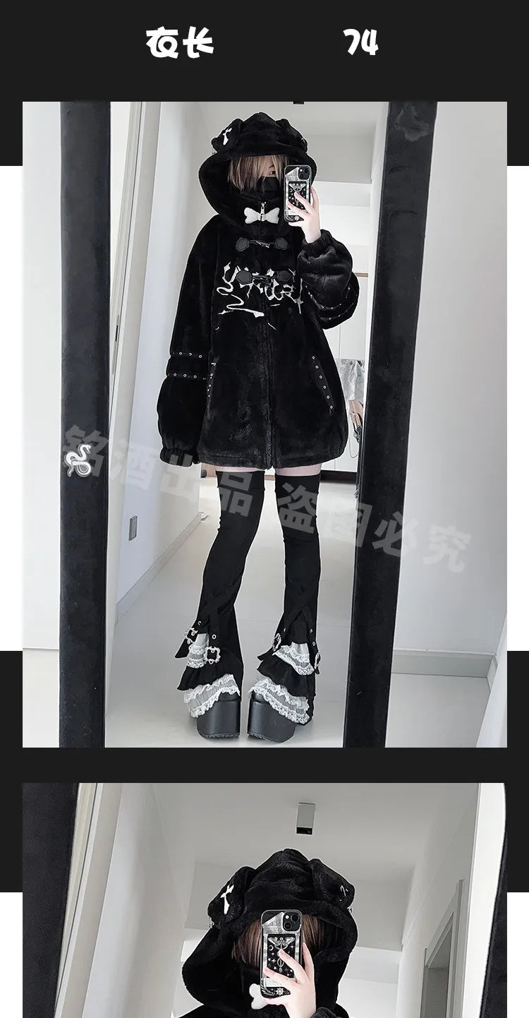 Women's Y2K Punk Puppy Hooded Jacket