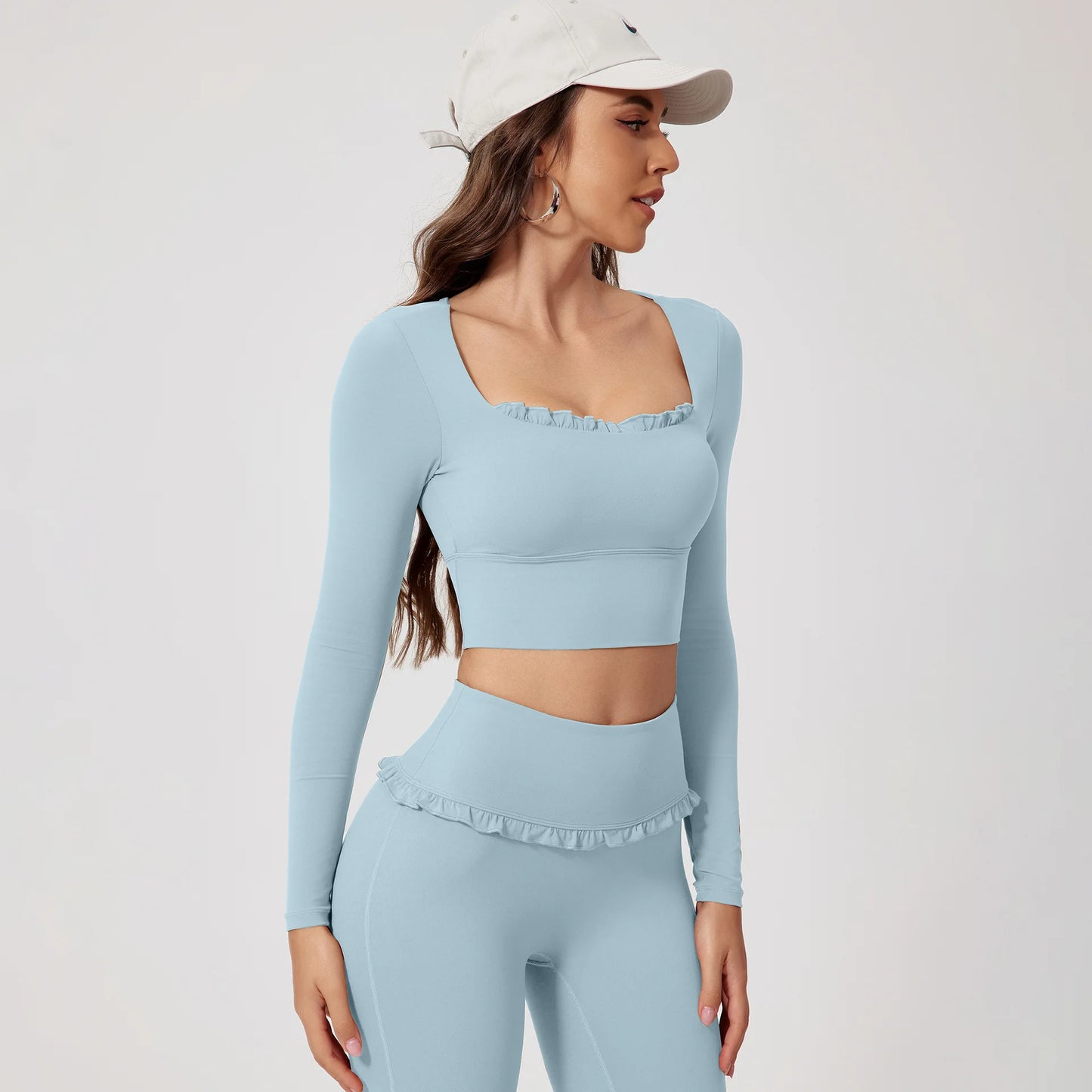 Women's Workout Wide-Leg Slim Fit Two-Piece Set