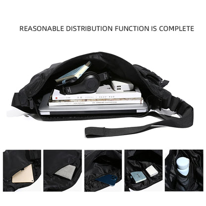 MOYYI INS Korean Style Men Messenger Bags Women Travel Casual Large Hobo Bag Waterproof Nylon Laptop Crossbody Shoulder Bag