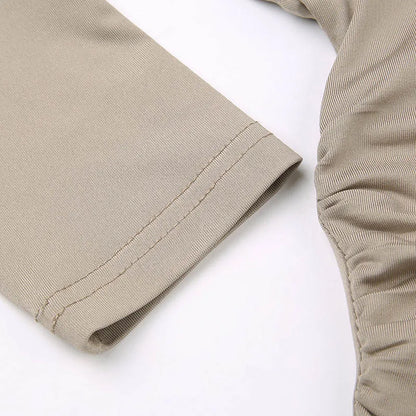 Women's Hooded Crop Tops Autumn Solid Color Long Sleeve Cowl Neck Slim Fit Short T-Shirt Streetwear Sporty Basics Tees