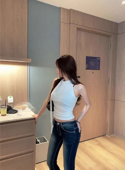 Women's Knit Strap Crop Tank Top