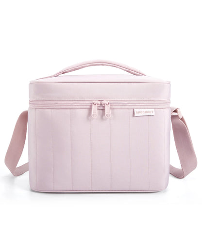 BAGSMART Lunch Box for Women Insulated Lunch Bag Cute Puffer Lunch Tote Bags Lightweight Quilted Reusable Cooler for Work School