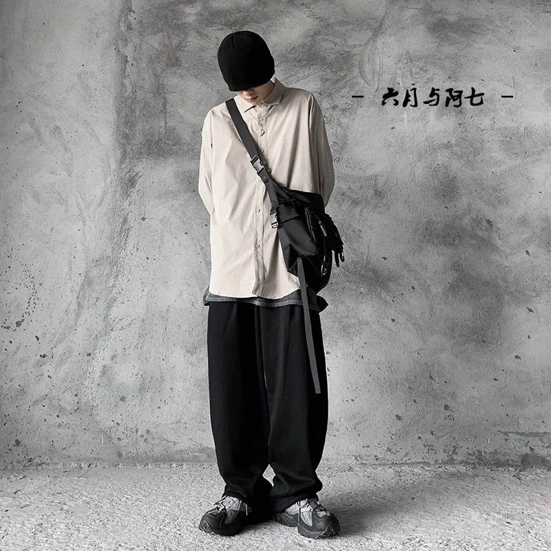Shopper Nylon Shoulder Gothic Black Crossbody Messenger Tote Bags For Men Women's Hip Hop Techwear Satchel Waist Goth Postman