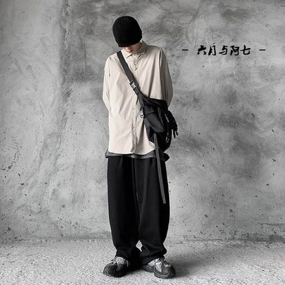 Shopper Nylon Shoulder Gothic Black Crossbody Messenger Tote Bags For Men Women's Hip Hop Techwear Satchel Waist Goth Postman