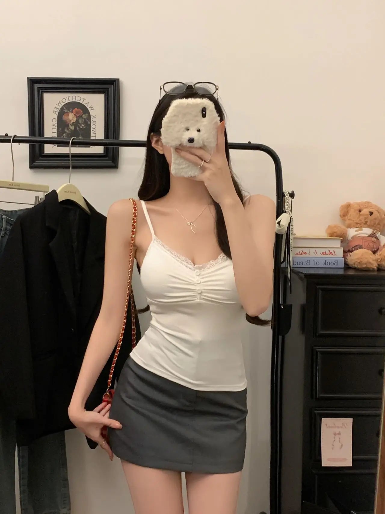 Women's White Lace Padded Crop Top