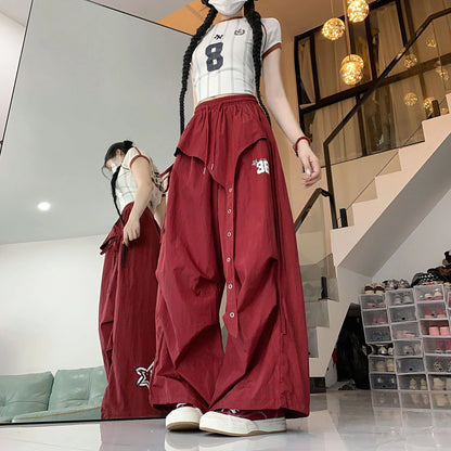 Quick Dry Jazz Dance Style Workwear Pants Women's Autumn New Hip Hop Casual Pants Hot Girl Sports Long Pants Asymmetrical Loo...