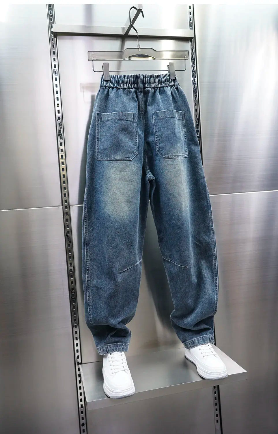 American Retro Washed Distressed Jeans Loose Straight Wide-leg Jeans Luxury Brand Men's Clothing