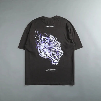 Apex Ritual – Lightning Wolf Head Print Cotton T-Shirt – Round Neck Short Sleeve Unisex