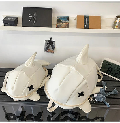 Whale Design Dual Shoulder Backpack Unisex Street Style Cycling Bag Fashionable Student Backpack for Men And Women