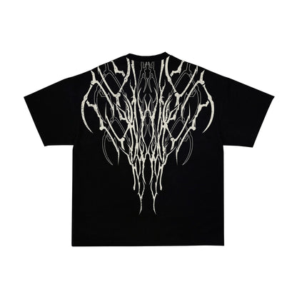 T shirt Men Dark Oversized Cotton Tee Skull Print Workout Gym Top Streetwear Fitness Clothing Alternative Fashion