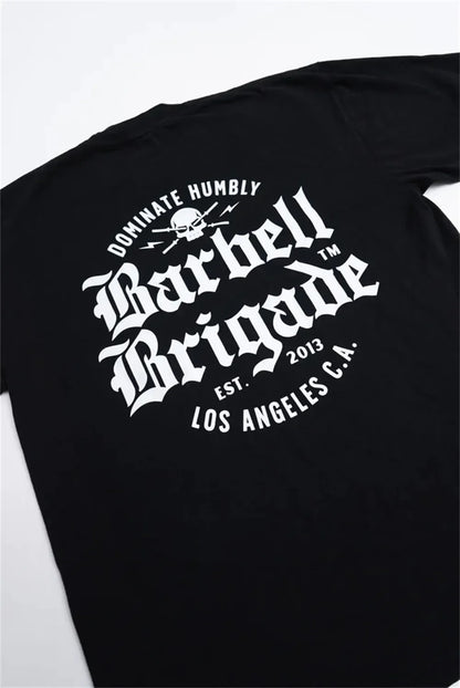 Clearance Sale BARBELL Men Running Sport Cotton T-shirt Gym Fitness Skull Print Shirt Summer Jogging Training Tee Tops