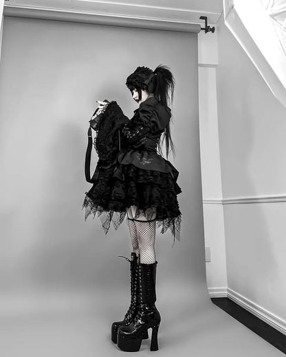 Women's Harajuku Gothic Lolita Mini Dress