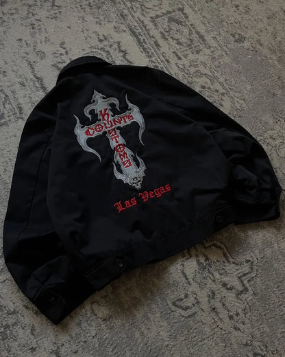 Apex Ritual – Y2K原宿ヴィンテージレター刺繍ジャケットレディース – ゴシックヒップホップカジュアルコート