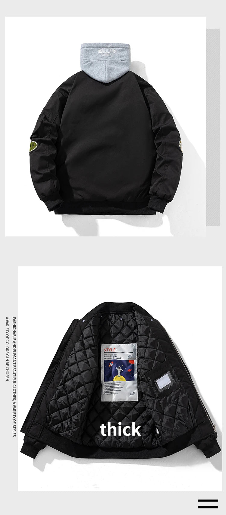 Autumn Winter Pilot Jacket Men Women Badge Star Vintage Bomber Jacket Embroidery Men Fashion Hip Hop Windbreaker Coat Streetwear