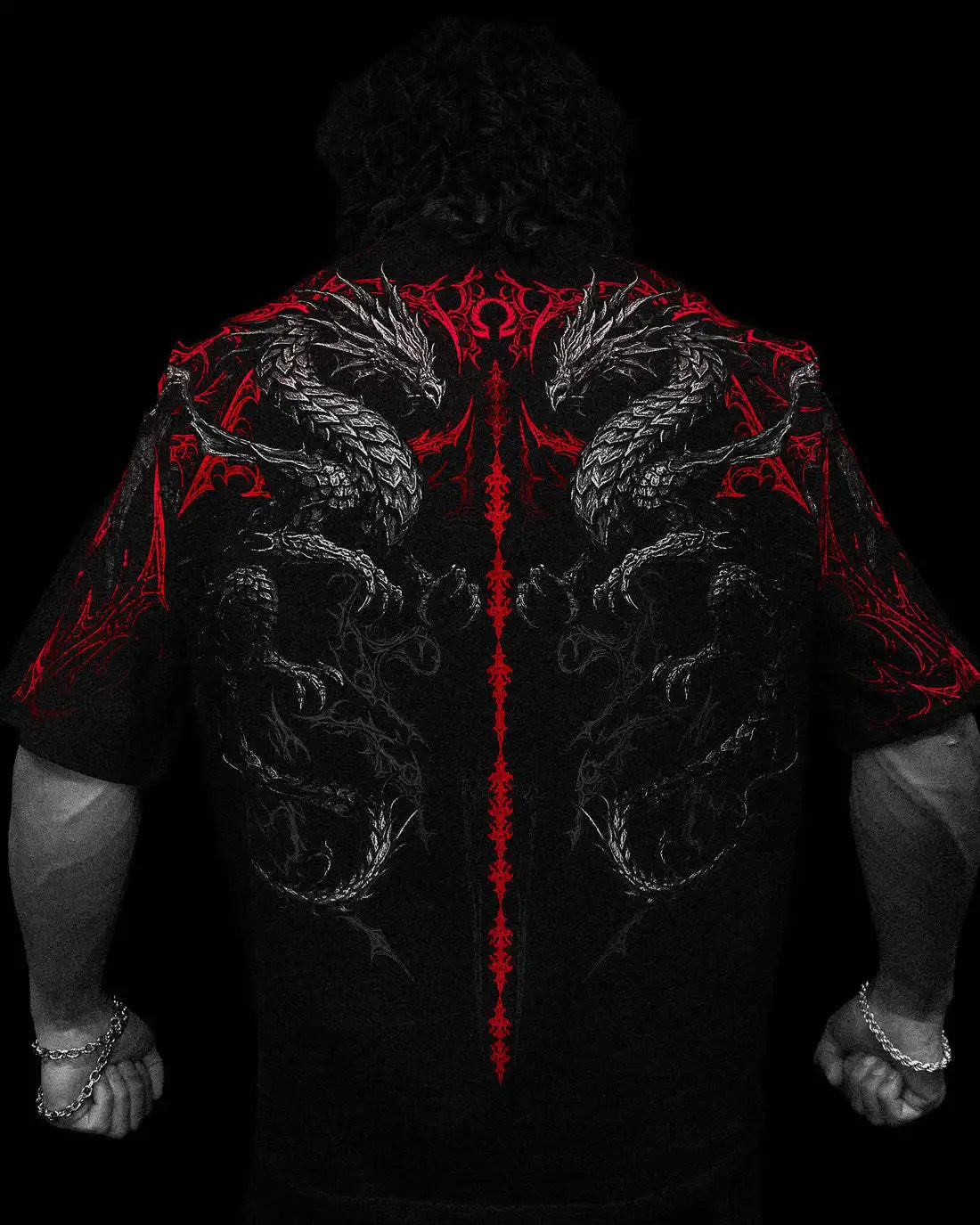 BREATHEDIVINITY Goth dark style pure cotton sports fitness men's short-sleeved t-shirt