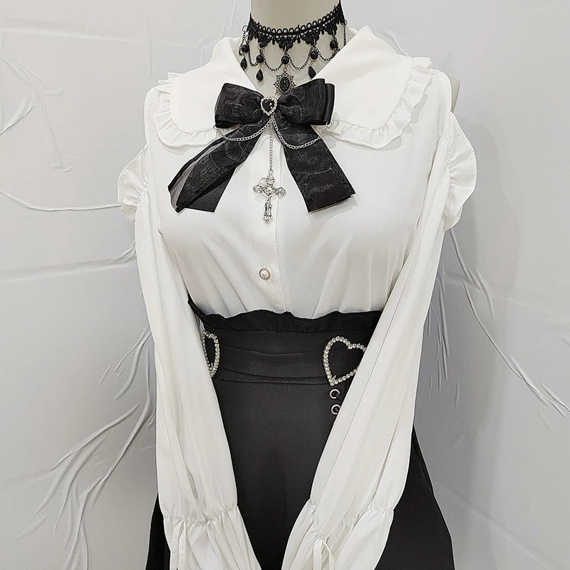 Women's Jirai Kei Lolita Long-Sleeve Blouse
