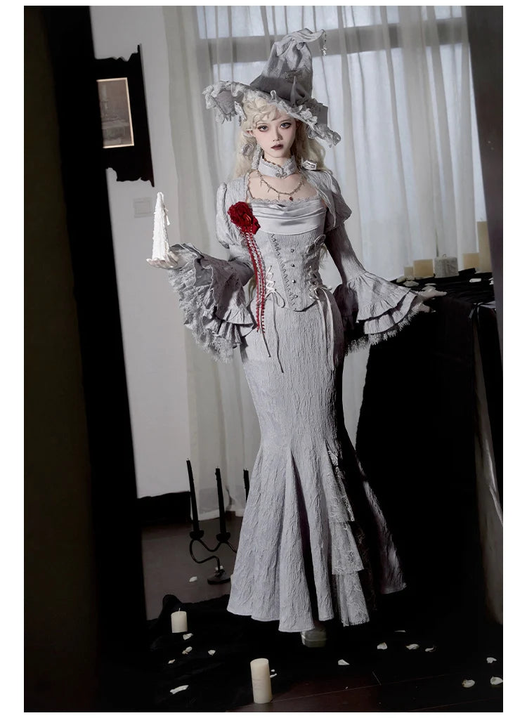 Women's Gothic Camisole Fishtail Skirt Set