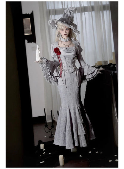 Women's Gothic Camisole Fishtail Skirt Set