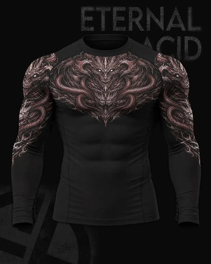 01-Men's Compression Long Sleeve Sports Shirt Workout Tops Gym Compression Breathable High Stretch