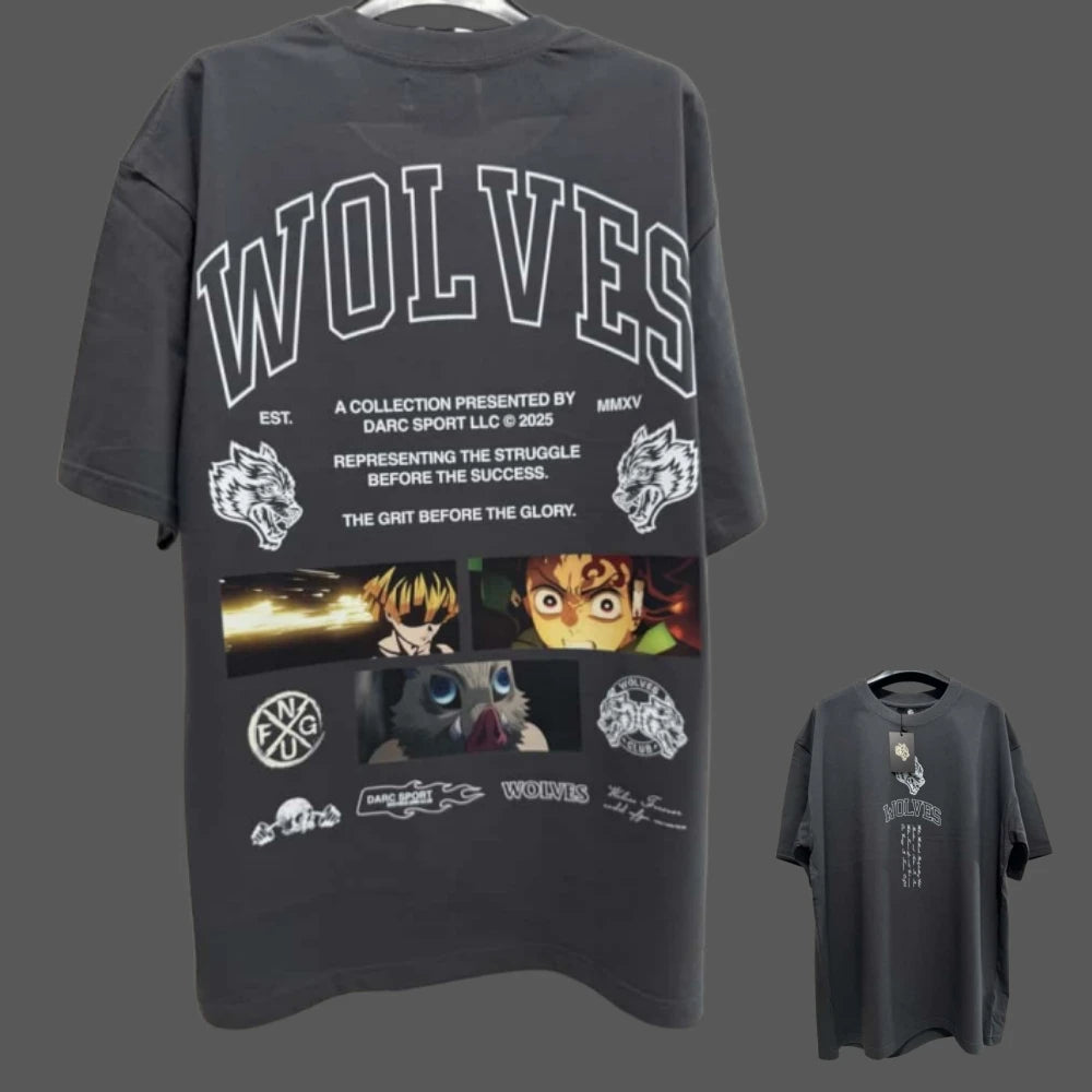 Apex Ritual – アニメプリント メンズクルーネックTシャツ – ゆったりカジュアル フィットネストレーニング コットンTee