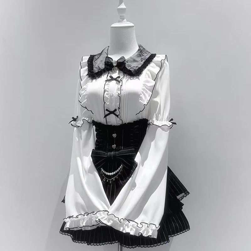 Women's Jirai Kei Lolita Long-Sleeve Blouse