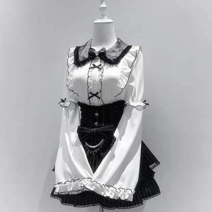 Women's Jirai Kei Lolita Long-Sleeve Blouse