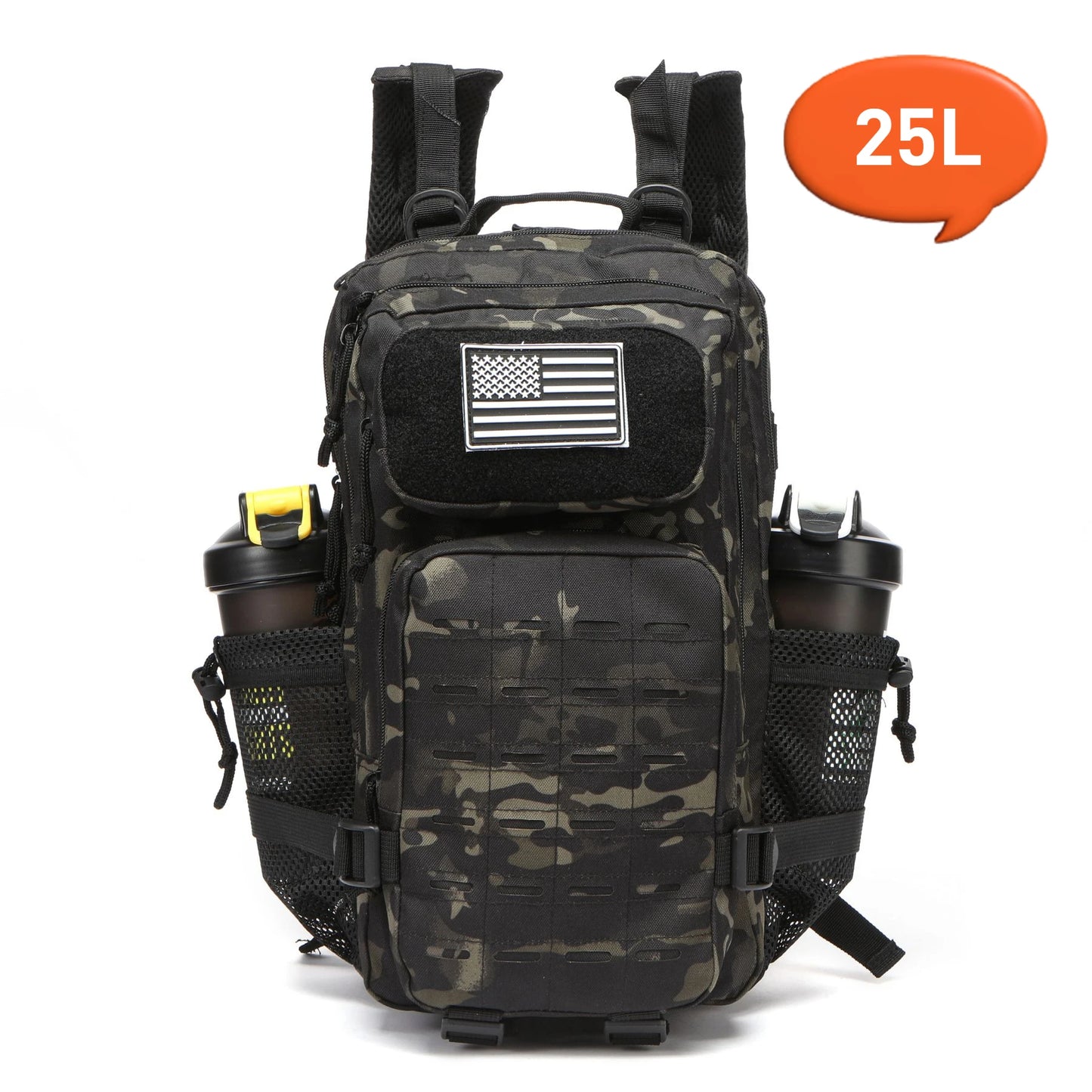 Apex Ritual – タクティカルMOLLEハンティングバックパック 25L/50L – EDC ジム＆アウトドアハイキングリュックサック ボトルホルダー付き