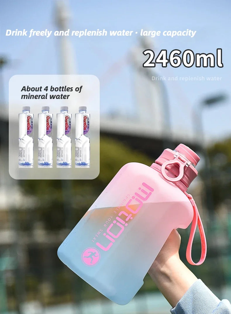 Apex Ritual – ストロー付きスポーツウォーターボトル2L – 目盛り付き大容量フィットネスボトル