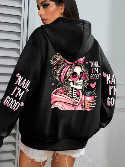 Apex Ritual Women's Graphic Hoodie – Loose-Fit Fleece Pullover