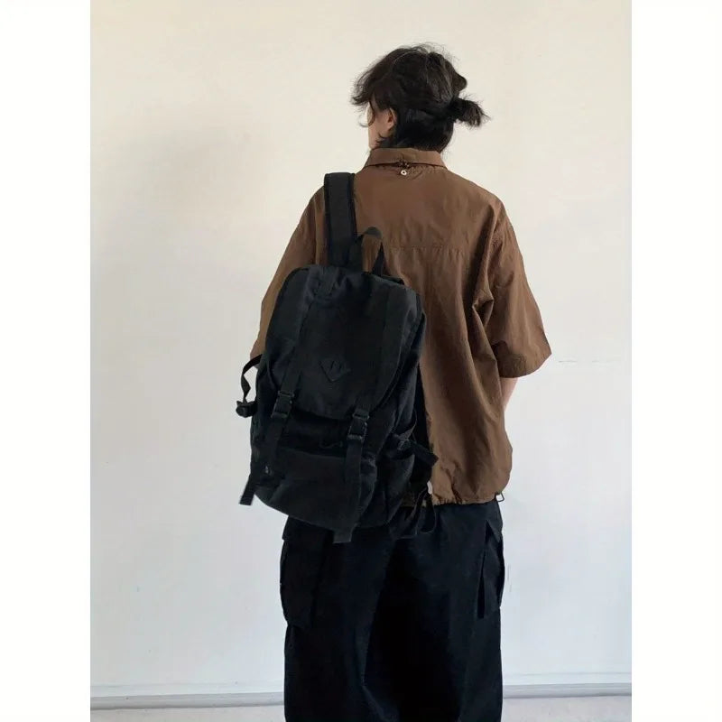 2024 New Summer Japanese Mens Set Harajuku Mid Sleeved Trendy Shirt+ Wide-leg Cargo Pants 2-pcs Thin Casual College Male Suit