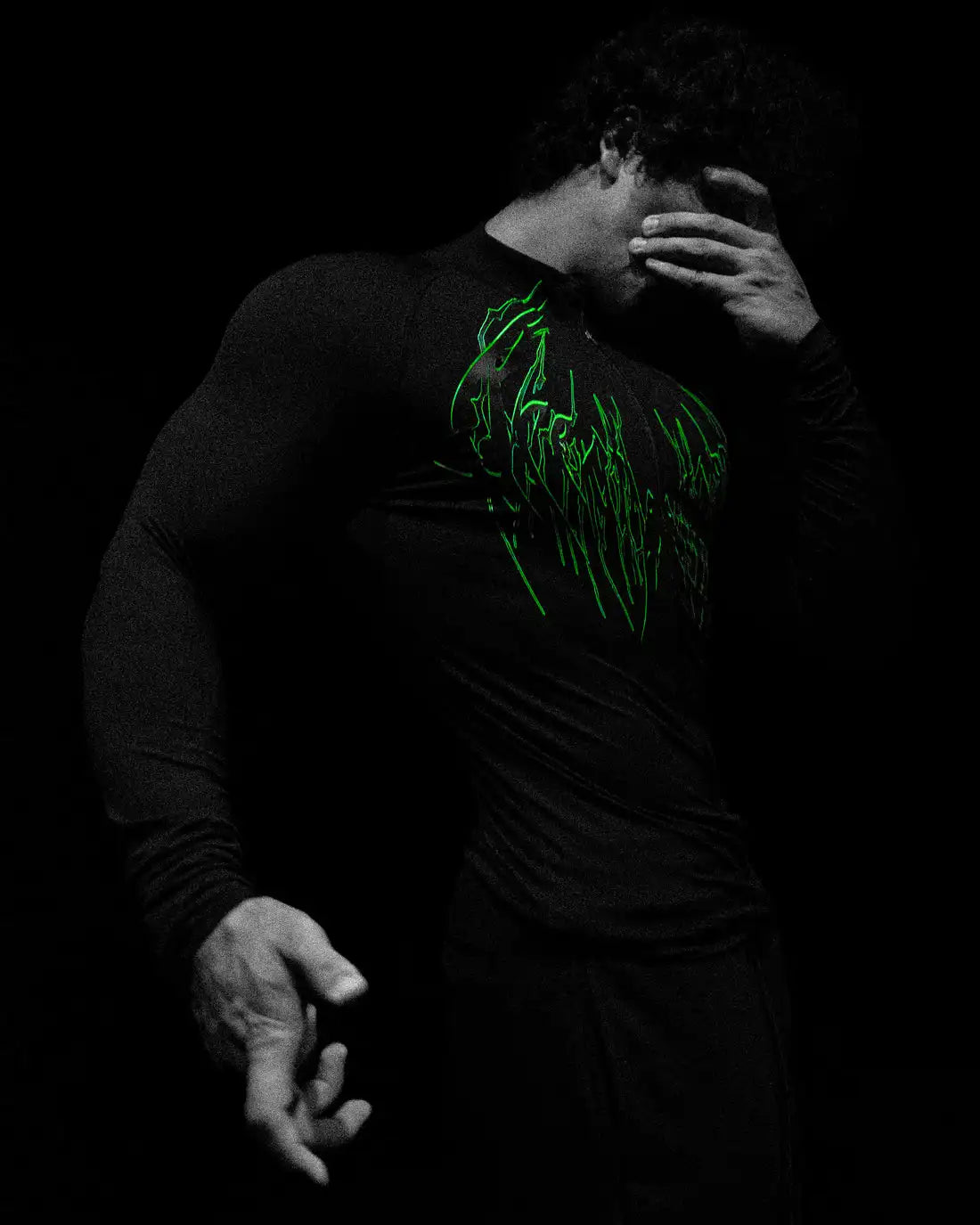 FULL ZIP Men's Gothic Compression Long Sleeve FULL ZIP Sports Shirt Workout Tops Gym Compression Breathable High Stretch