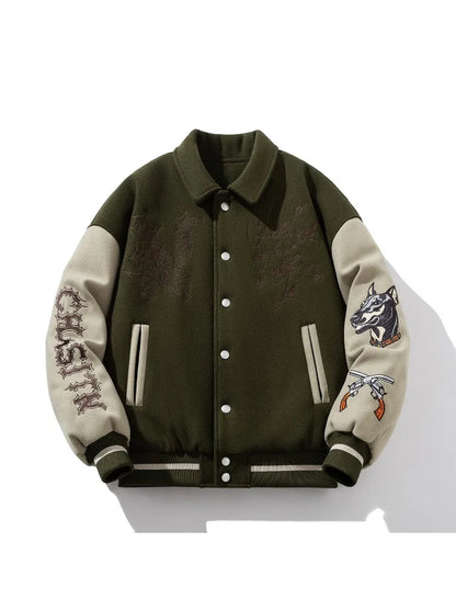 Man Baseball Jacket Winter Letter Embroidery Varsity Jacket Women American Vintage Coat Warm Fashion Hip Hop Original Original