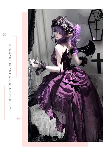 Women's Purple Puffy Party Dress