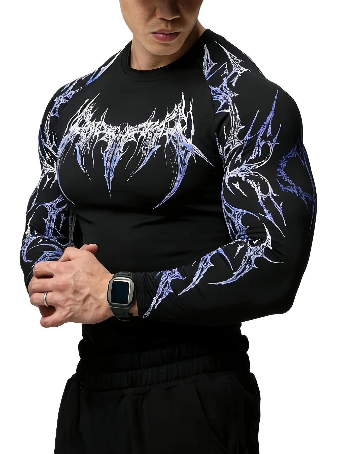 Men's Quick-dry Sports Shirt Running Fitness Long-sleeve T-shirt Men's Casual Athletic Shirt Training Muscle-defining Fit