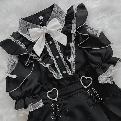 Women's Jirai Kei Lolita Long-Sleeve Blouse