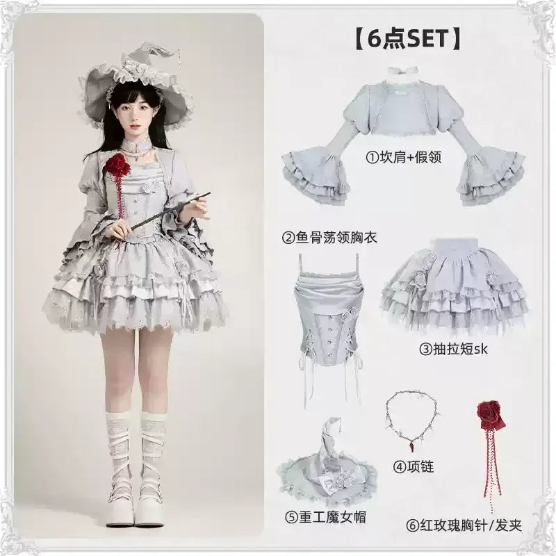Women's Gothic Camisole Fishtail Skirt Set