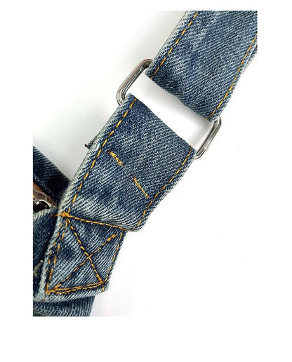 Y2K Korean Harajuku Gothic Hobo Denim Bag Aesthetic Vintage Purses WomenHandbag Crossbody Messenger Tote Peddler Shoulder Bags