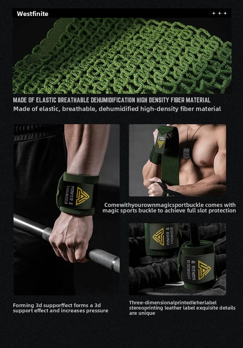 1Pair Premium Wrist Band Wrist Support Brace Strap Extra Strength Weightlifting Wrist Wrap Bandage for Fitness Gym Training Gift