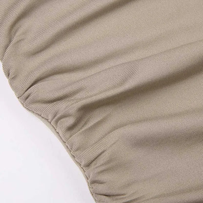 Women's Hooded Crop Tops Autumn Solid Color Long Sleeve Cowl Neck Slim Fit Short T-Shirt Streetwear Sporty Basics Tees